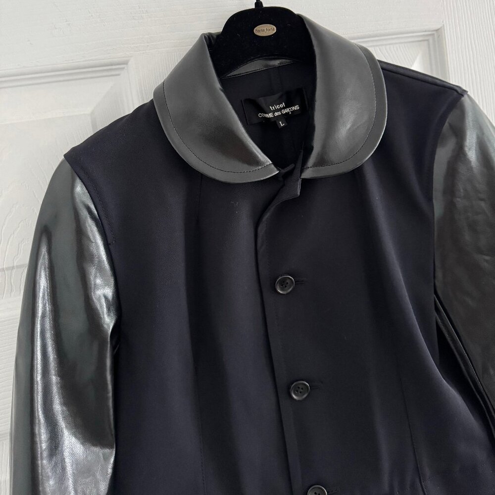Tricot Comme des Garcons Varsity Jacket in Navy/Black, size Large (fits S/M!!) - Picture 2 of 7